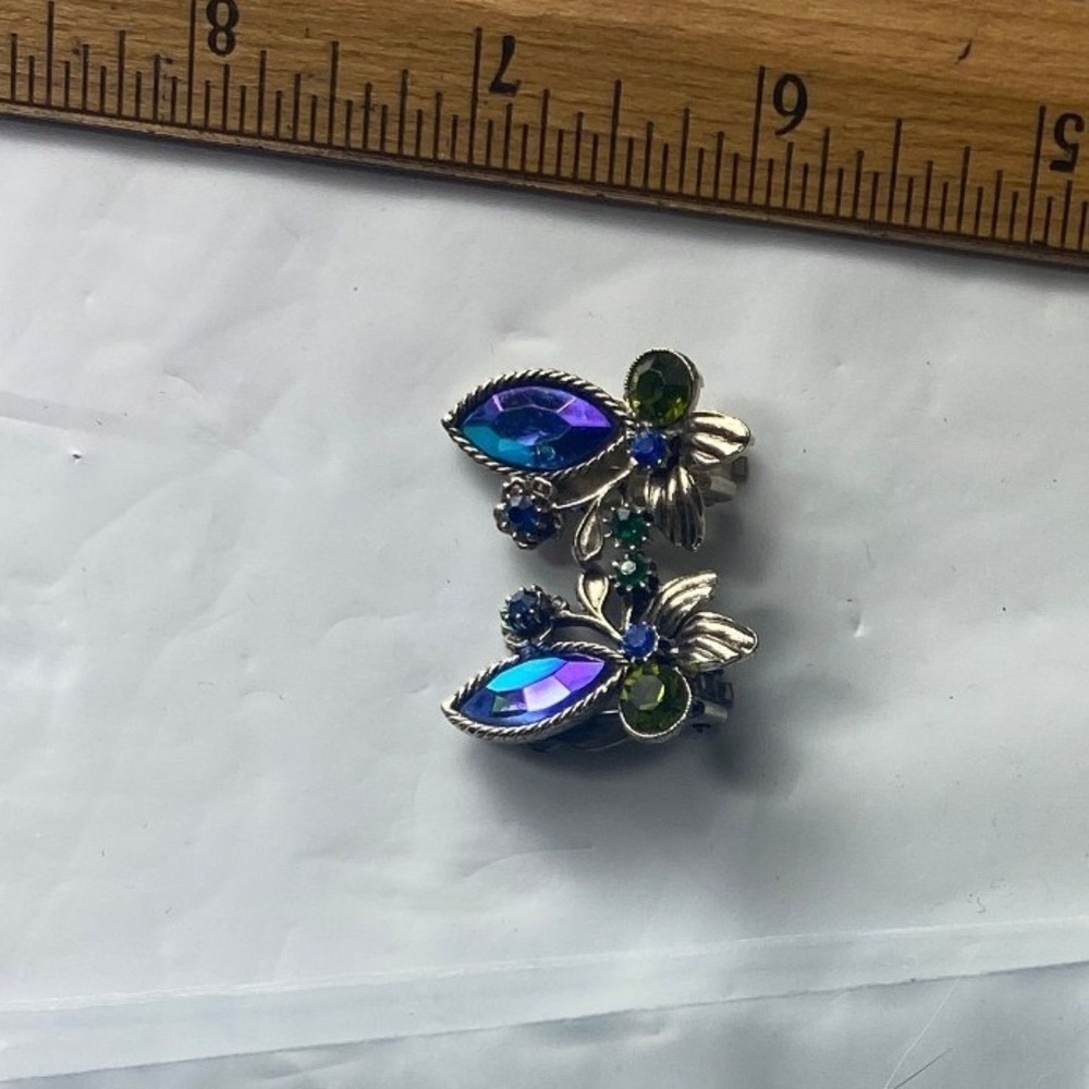 Sparkly Bee Rhinestone Earrings Blue Green Crystal Dangle Women Statement
